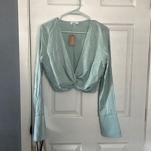 Silk cropped blouse